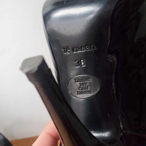 Black Patent Strappy Heels - Picture 4 of 10